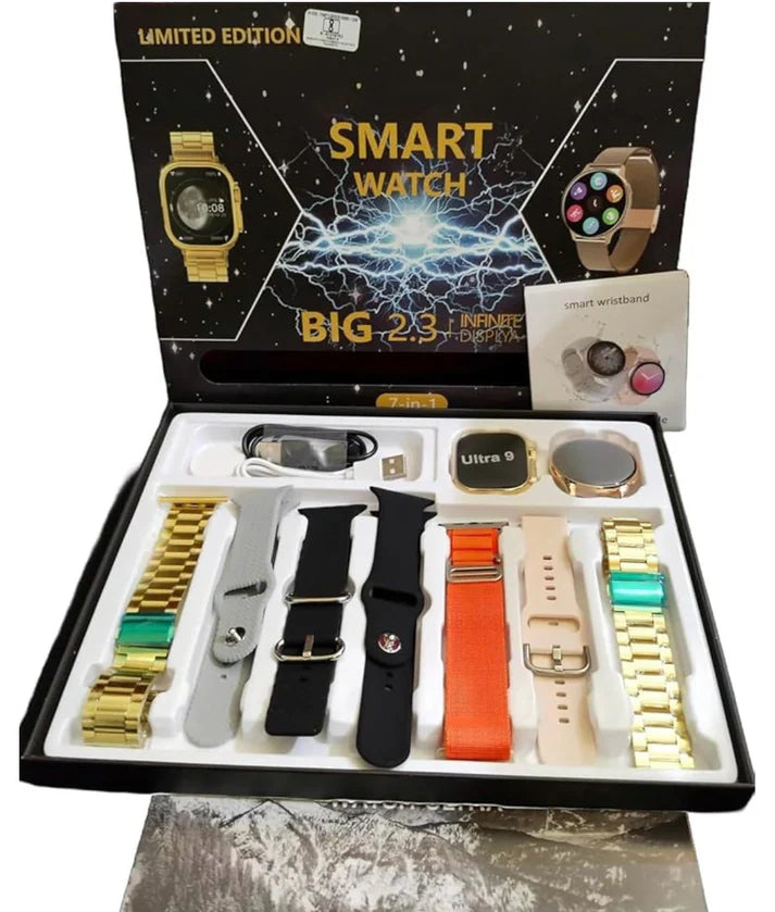 2 In 1 Couple Smart Watch With 7 Straps